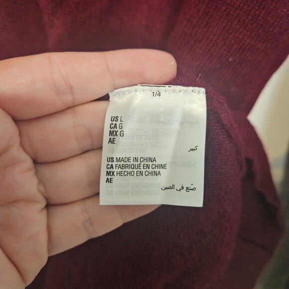 Club Room Men's Sweater Size Large 100% Cashmere V Neck - Picture 4 of 8